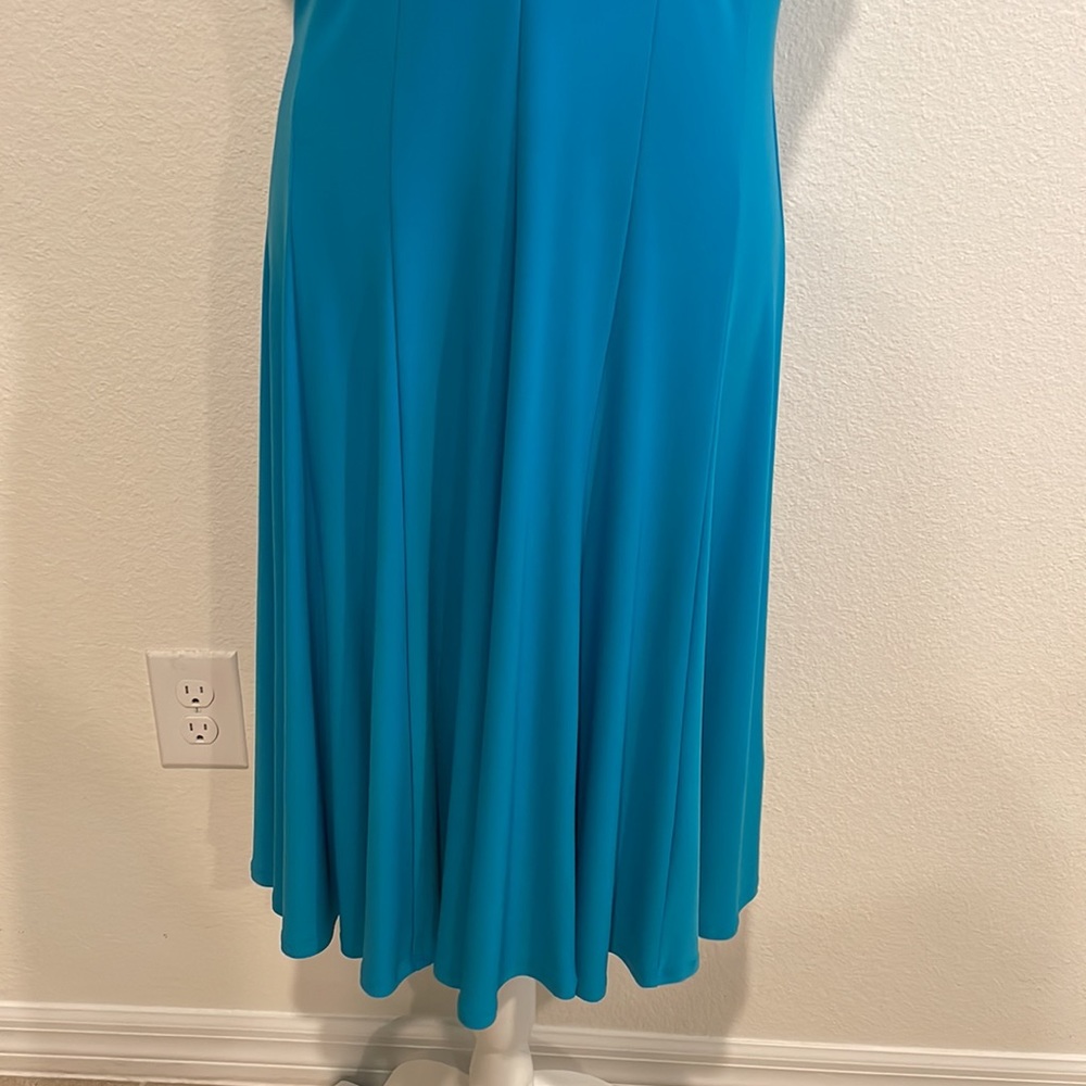Ralph Lauren faux wrap top dress in Aqua blue. - Picture 3 of 9